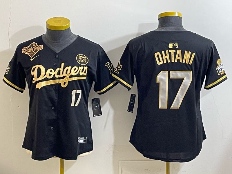Women 2026 Los Angeles Dodgers #17 Ohtani black Game Nike MLB Jersey 002